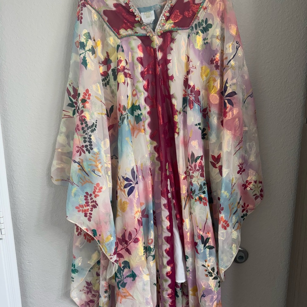 Anna Sui Colorful Embroidered Kaftan